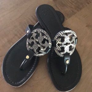 Tory Burch brown and cream sandals size 8.5